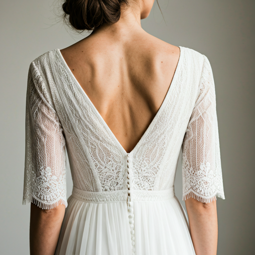 Bridal lace embroidery detail